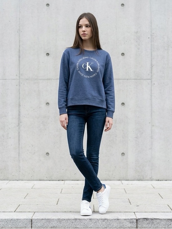 Calvin Klein Tops - Calvin Klein Denim Blue Logo Sweatshirt
